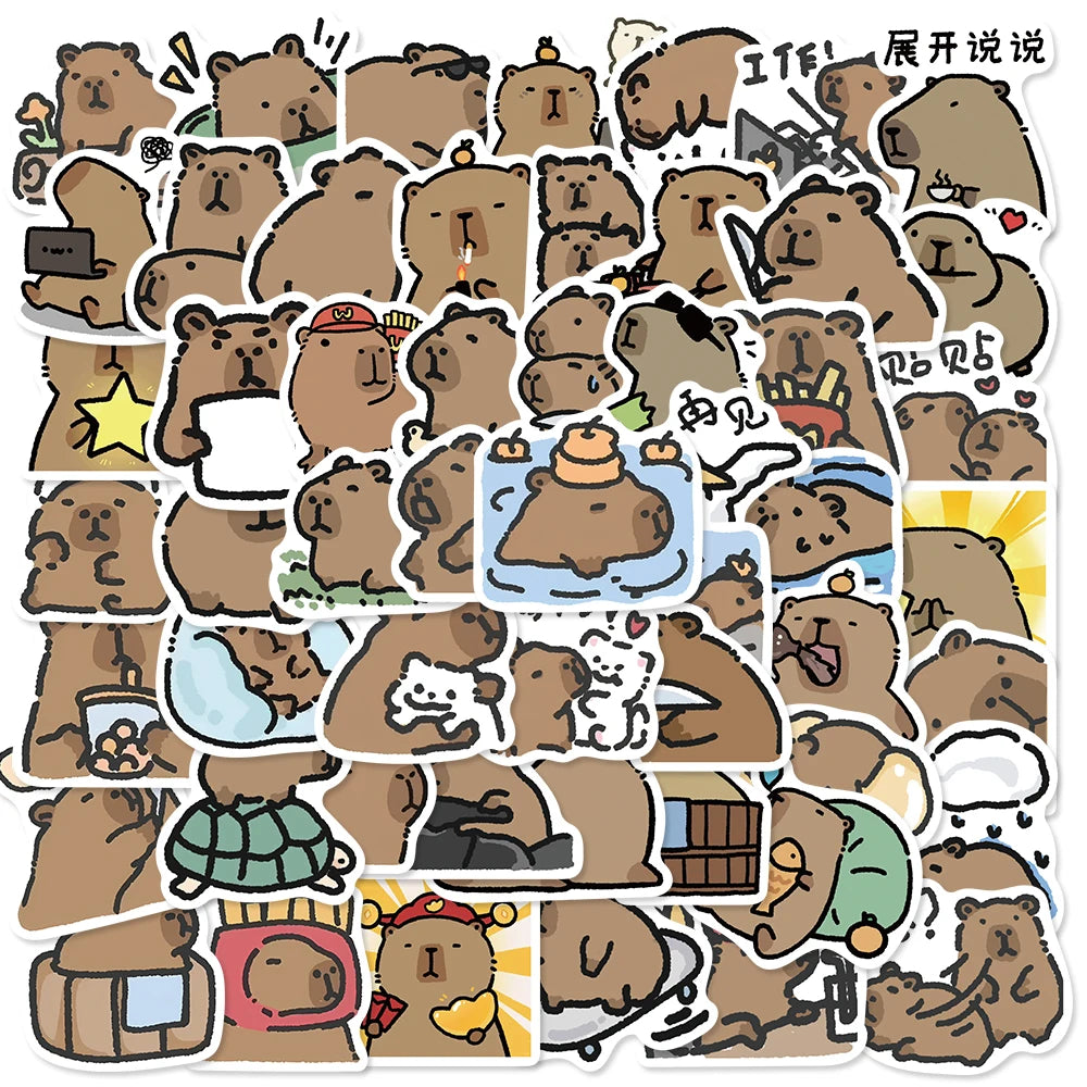 62PCS Kawaii Milk Tea Collage Stickers Creative Notebook Home Laptop Graffiti Handicrafts Bedroom Creative Suitcase Stickers