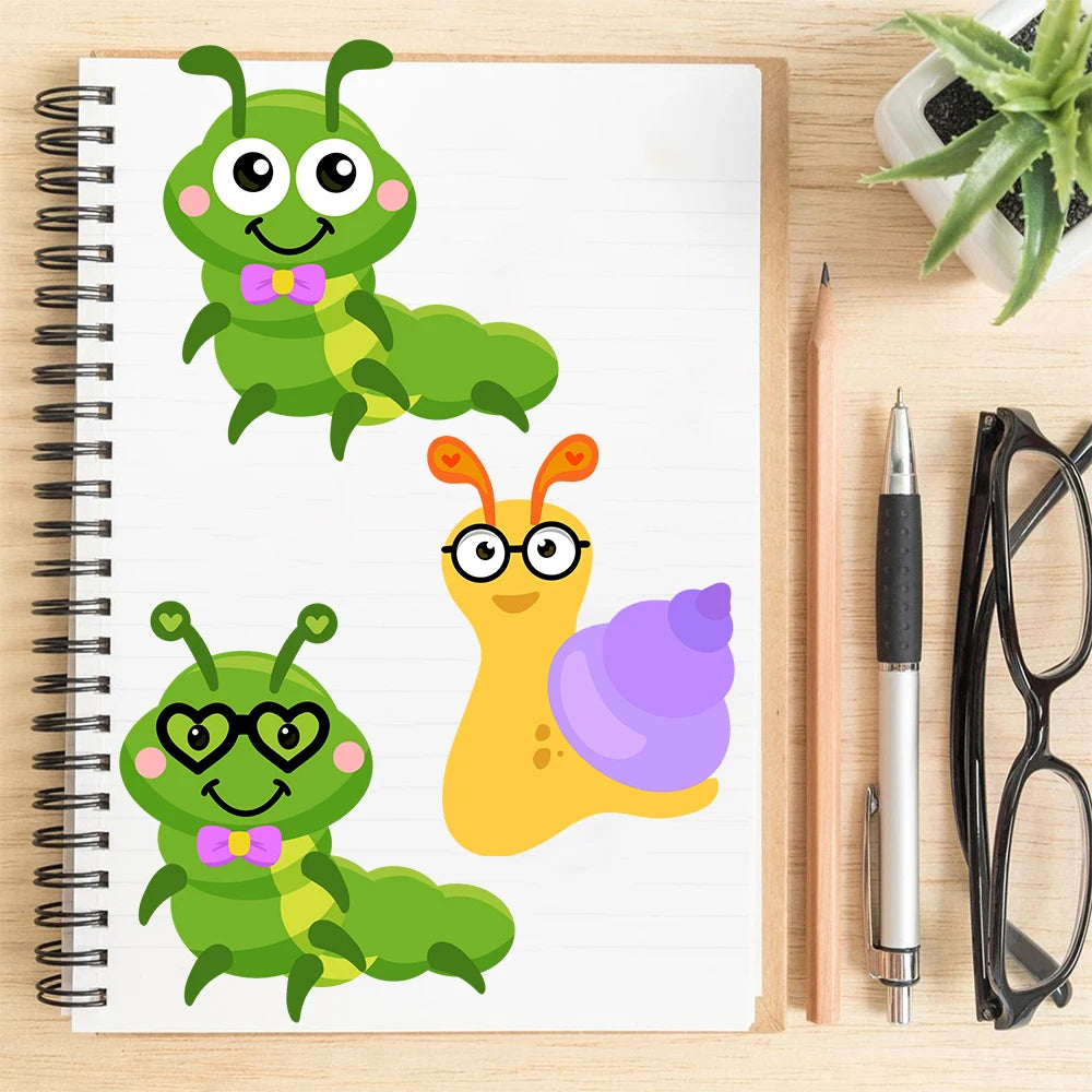 8PCS Insect Collage Stickers Nostalgia Laptop Coffee Retro Scrapbook Cartoon Phone Cool Car Luggage Exquisite Graffiti Decals