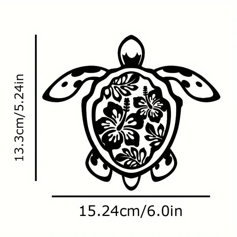 1pc Creative Sea Turtle Car Sticker Vinyl Decals Self-adhesive Black And White Available