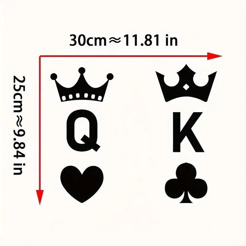1pc Creative Wall Sticker, Poker King And Queen Pattern Self-Adhesive Wall Stickers, Bedroom Entryway Living Room Porch Home Dec