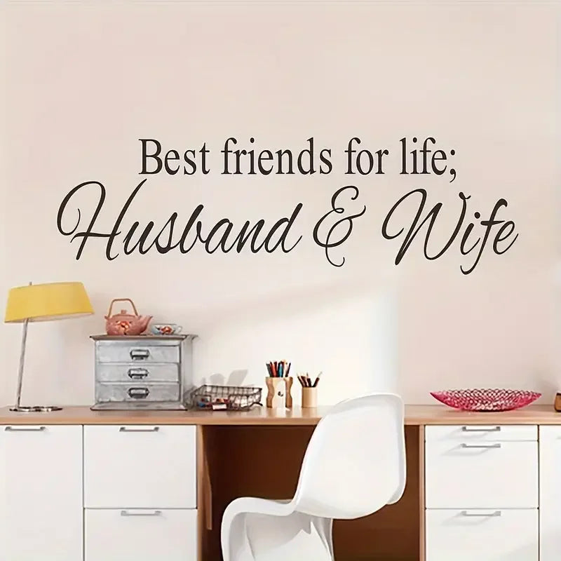 1pc Romantic Quotes Wall Sticker, Gift for Friends Lover, Bedroom Living Room Porch Home Decor Wall Sticker, Waterproof Vinyl Re