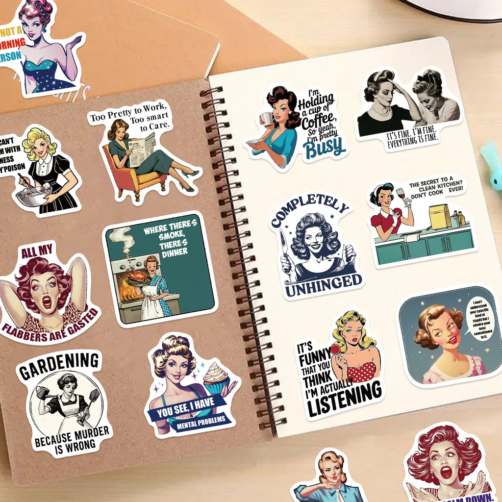 50/100PCS Cartoon Women's Quotes Graffiti Stickers Decorative Guitar Notebook Luggage Can Be DIY Waterproof Stickers