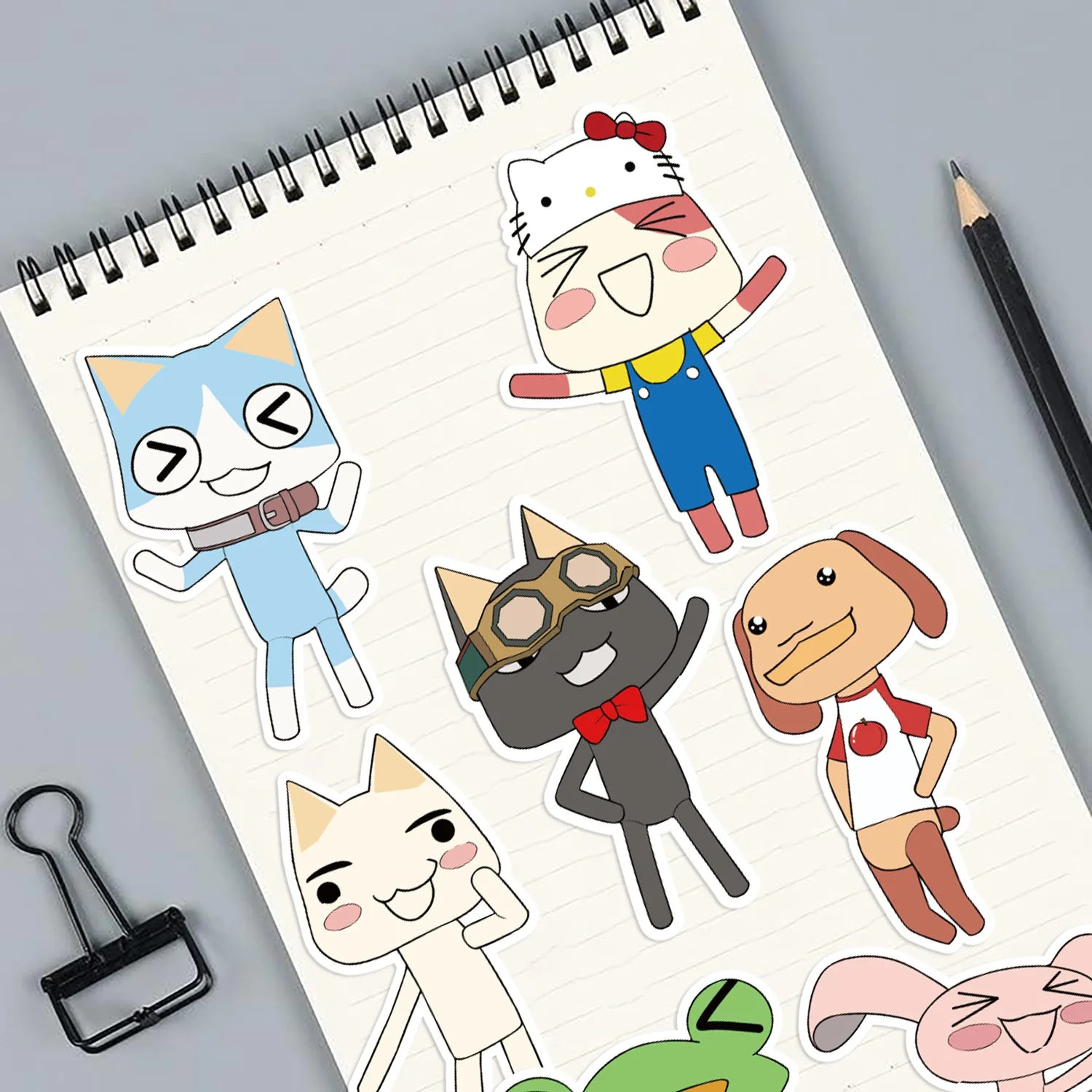 8/24PCS Cute Cartoon Doro Cat Face Changing Stickers Make a Face Waterproof Handbag Stickers DIY Decorative Notebook Stationery