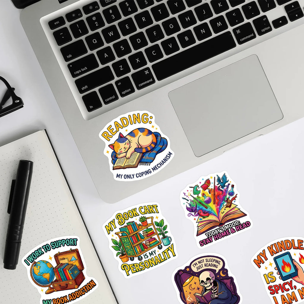 56/112 Pcs Colorful Creative Reading Theme No Repeat Stickers DIY for Phone Notebook Stationery Box Helmet Car Bookshelf Decals