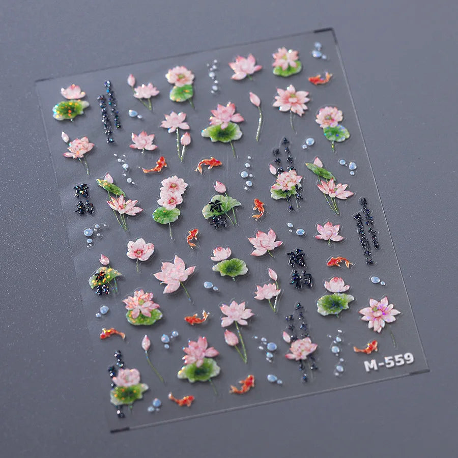 Autumn Fall Nail Art Maple Leaf Stickers 3D Red Leaves Stickers For Nails Art DIY Self Adhesive Manicure Decoration Decals DIY