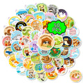 50PCS Cartoon Animal Easy-Tear Stickers Students Office Supplies Decor Decals Phones Fridges Kids Rewards Stickers