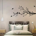 1pc Personality Silhouette Wall Sticker, Black Branch Bird Silhouette, Removable Waterproof Vinyl Sticker, Wall Sticker For Back