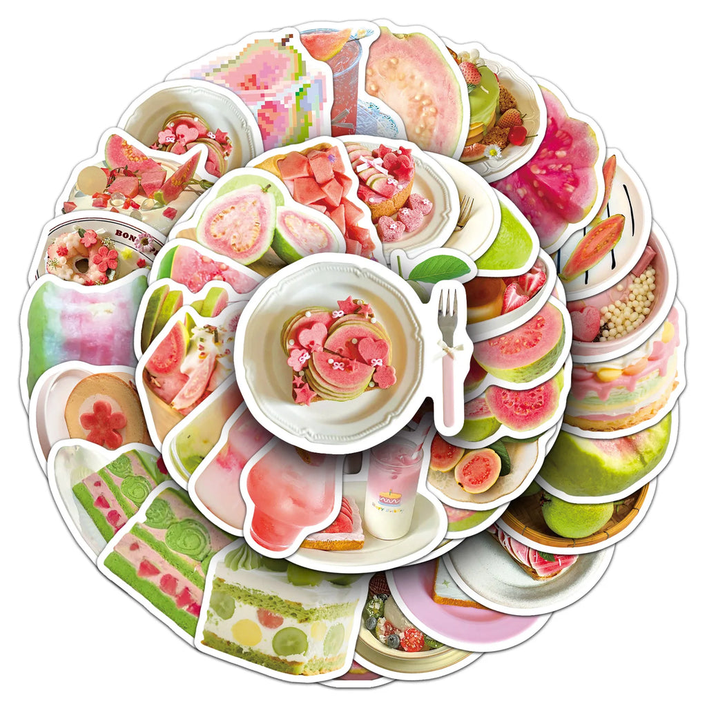 50/100PCS Cartoon Small Fresh Sticker Realistic Food Graffiti Luggage Water Cup Notebook Sticker