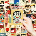50PCS Japanese Retro Cartoon Anime Stationery Stickers Water Cup DIY Waterproof Decorative Stickers