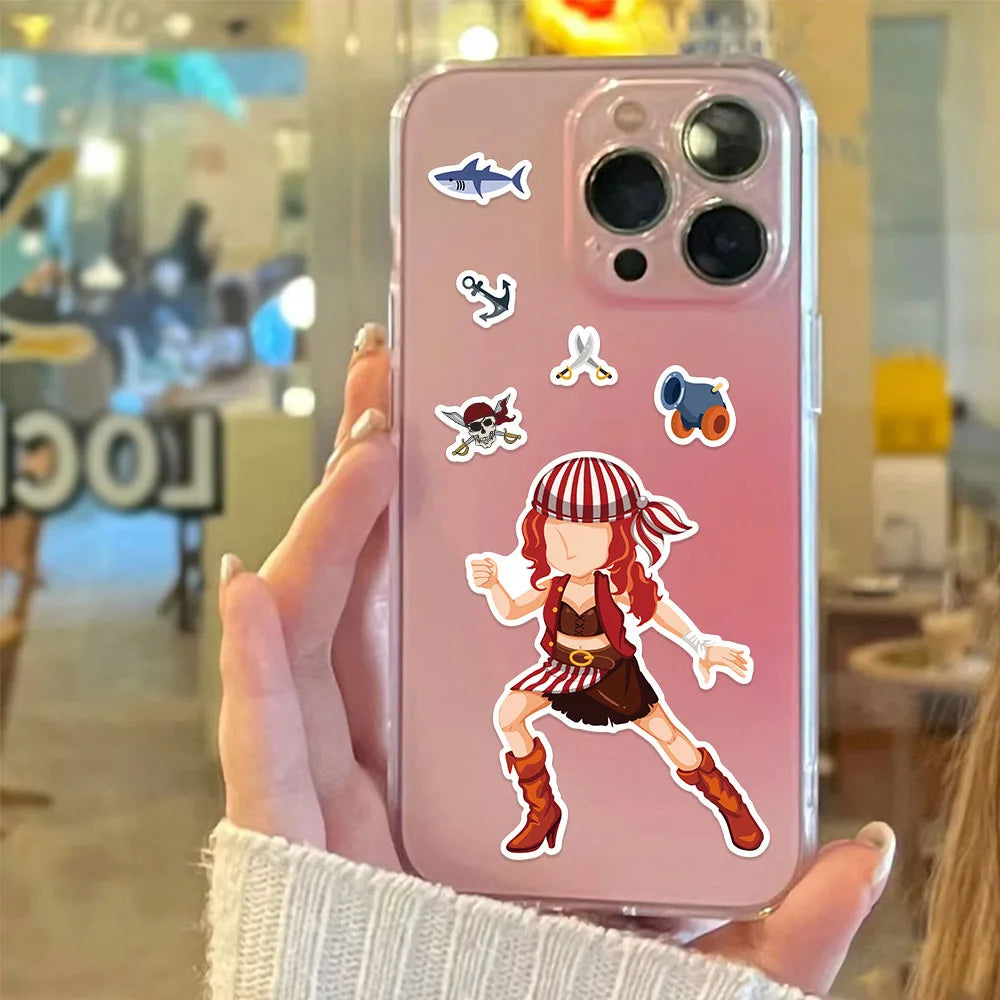 50PCS Sail Pirate Cartoon Collage Set DIY Brochure Decoration Notebook Tablet Reward Puzzle Toy Stickers