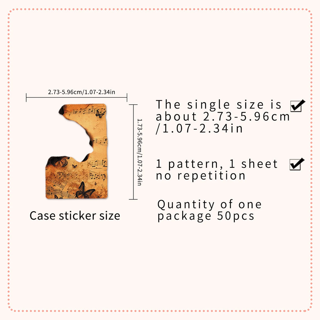 50/100PCS Retro Burning Trace Stickers Creative Paper Fragments Stationery DIY Notebook Stickers