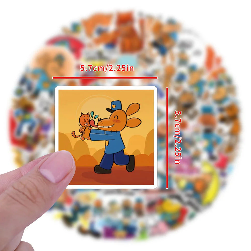 55PCS Cartoon Dog Man Detective Dog Cartoon Graffiti Stickers Luggage Bottle Helmet Stationary Stickers
