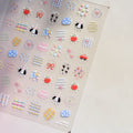 Cute Graffiti Lines Nail Art Stickers 5D Embossed Butterfly Rabbit Nail Art Accessory Stickers DIY Japanese Self Adhesive Decals