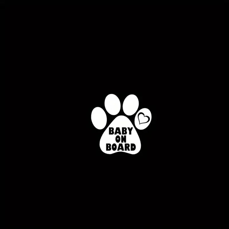 Creative Funny Paw Print Baby On Board Vinyl Decal Sticker Car Window Wall Laptop Bumper Puppy Cat