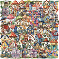 50PCS Kawaii Fairy Tale Castle PET Sticky Sticker Aesthetic Tear Open DIY Decoration Scrapbooking School Stationery Supplies