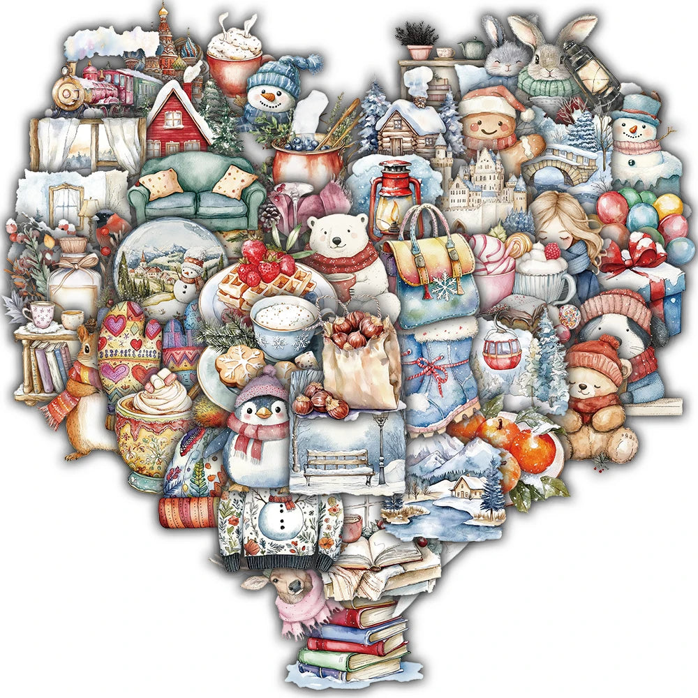 50/100PCS Winter Day Stickers Graffiti Nostalgia Laptop Personalize Coffee Luggage Bicycle Waterproof Motorcycle Sticker