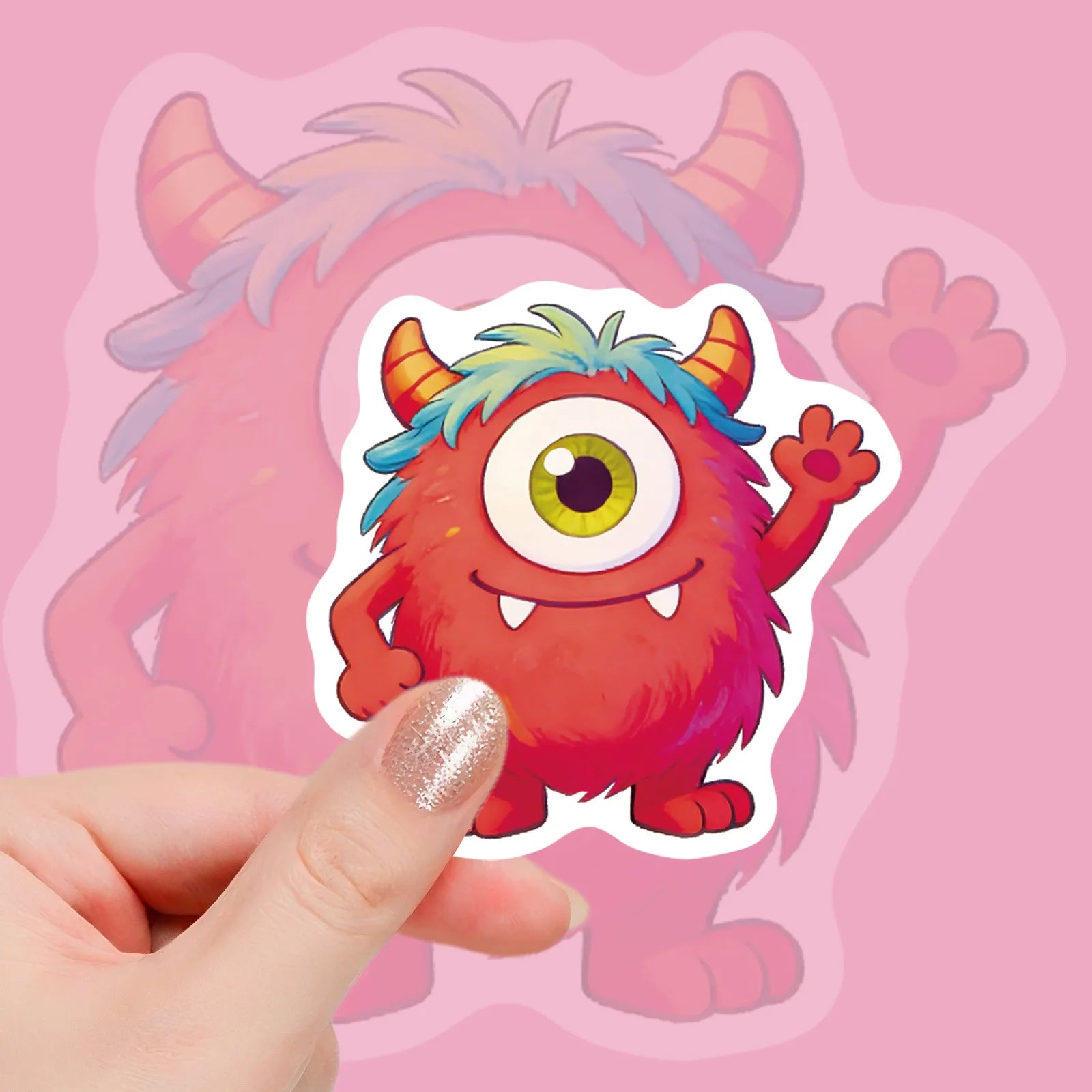 56/112 Pcs Fun Monster Colorful Cute Emoji Stickers for Scrapbook Notebook Phone File Holder Envelope Festival Decor Material
