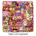 50Pcs Trendy Retro Cartoon Animal Stickers Stationery Notebook Phone Cup Guitar Fridge Luggage DIY Decor Cool Waterproof Sticker