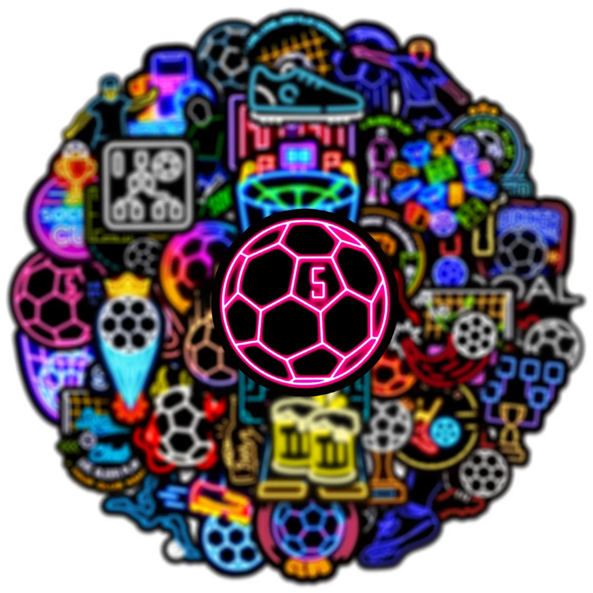 50/100PCS Neno Light Sports Football Stickers Notebook Skateboard Decoration DIY Stationery Decoration Stickers