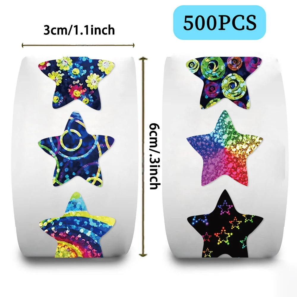 500Pcs/roll  cartoon Stars Stickers Love Shape Stickers Decorative Envelopes Sealing Stickers For Stationary