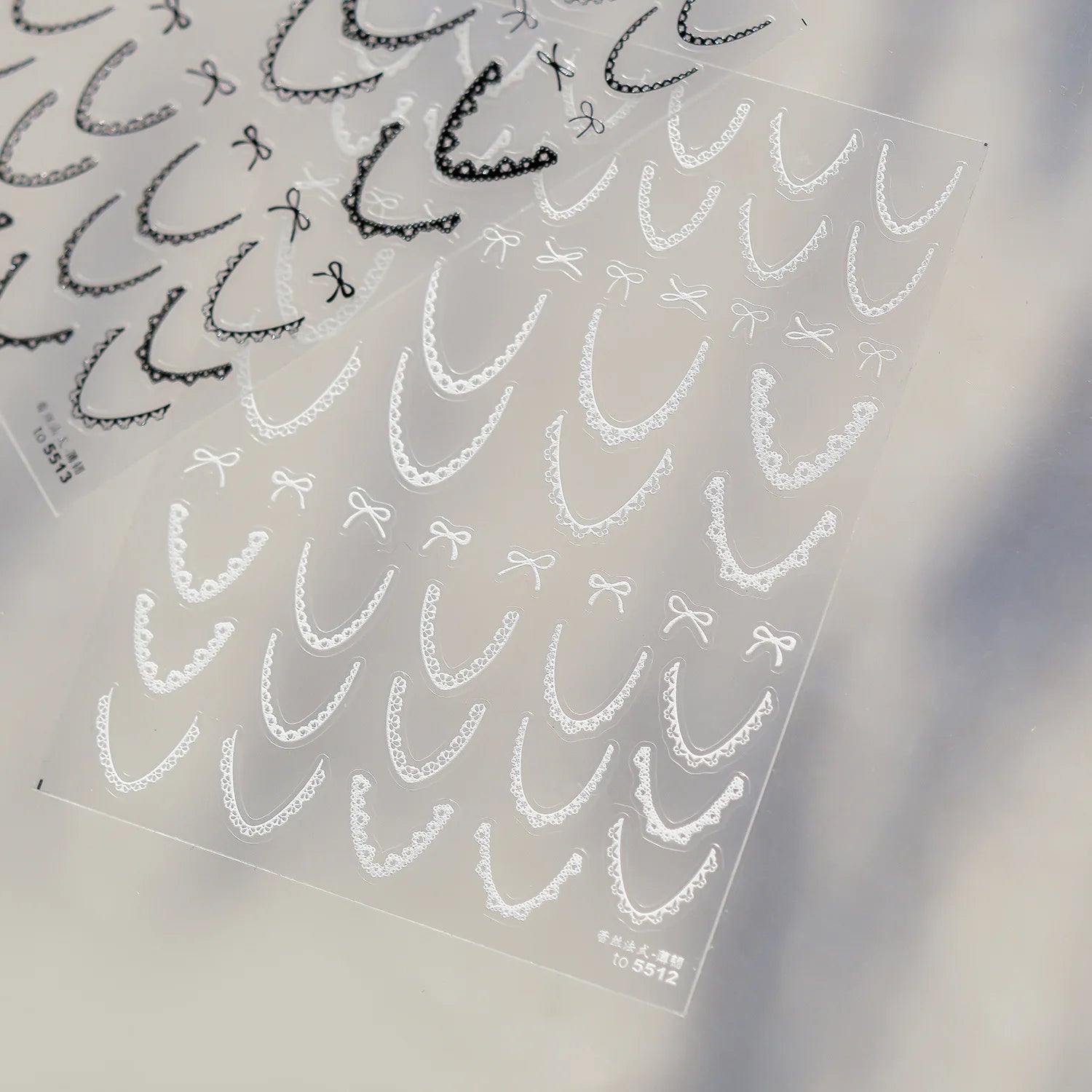 Lace French Nail Art Stickers 3D Thin and Tough Ballet-style Nail Decorations Stickers Colors French Bow Love Adhesive Decals