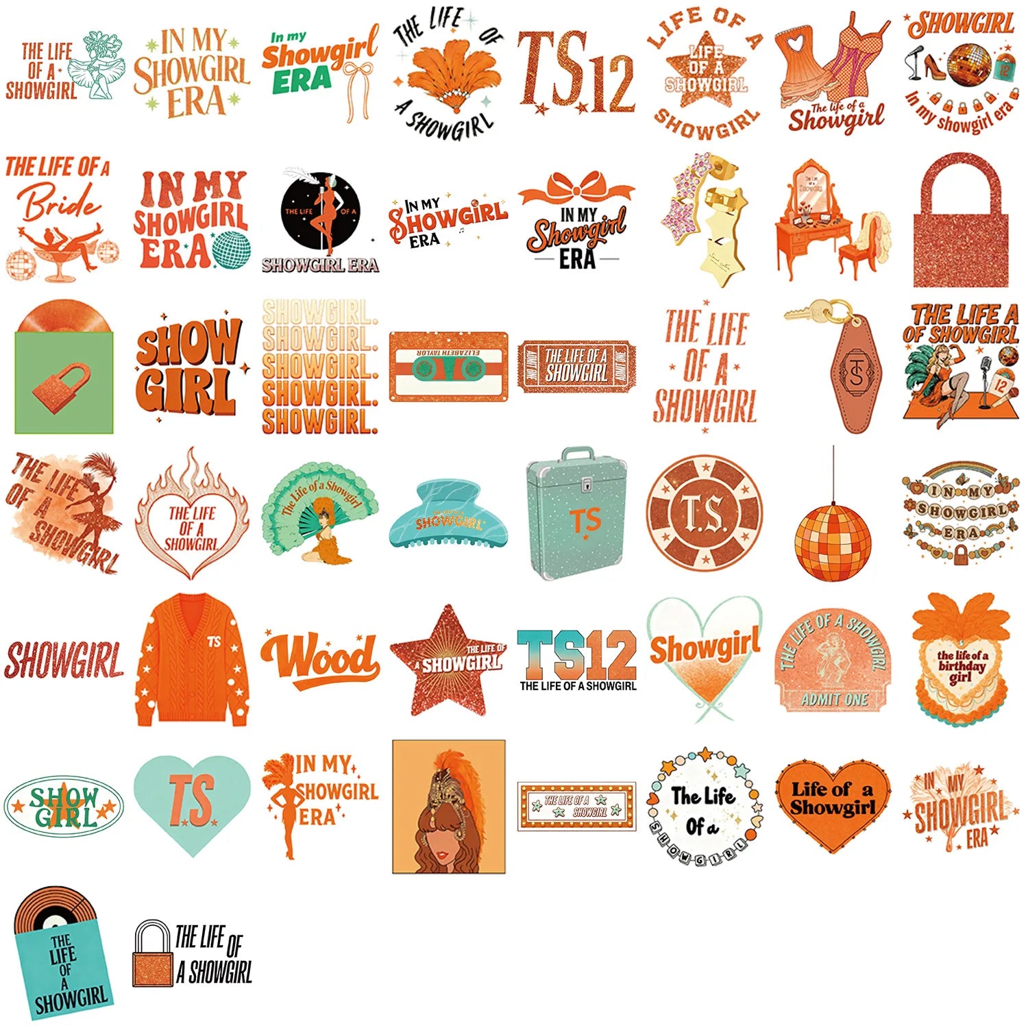 50/100 PCS Cartoon Showgirl Graffiti Stickers Decorative Guitar Notebook Luggage DIY Waterproof