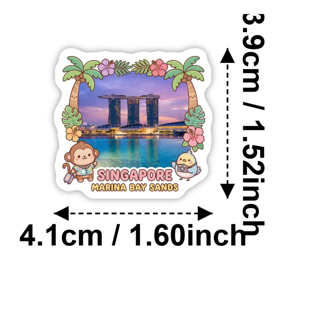 50/100 Pcs Cartoon World Landmark Architecture Travel Stickers DIY for Suitcase Diary Scrapbook File Holder Helmet Thick Decals
