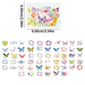56/112PCS Butterfly Flower Transparent PET Stickers Exquisite Dreamy Handbooks DIY Stationery Notebook Stickers
