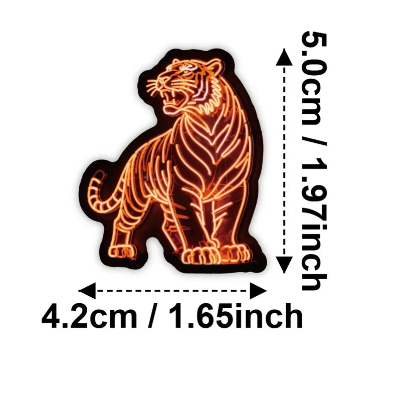 10/30/56PCS Neon Line Tiger PVC Sticky Sticker Stationery DIY Children's Laptop Luggage Skateboard Decoration Scrapbooking