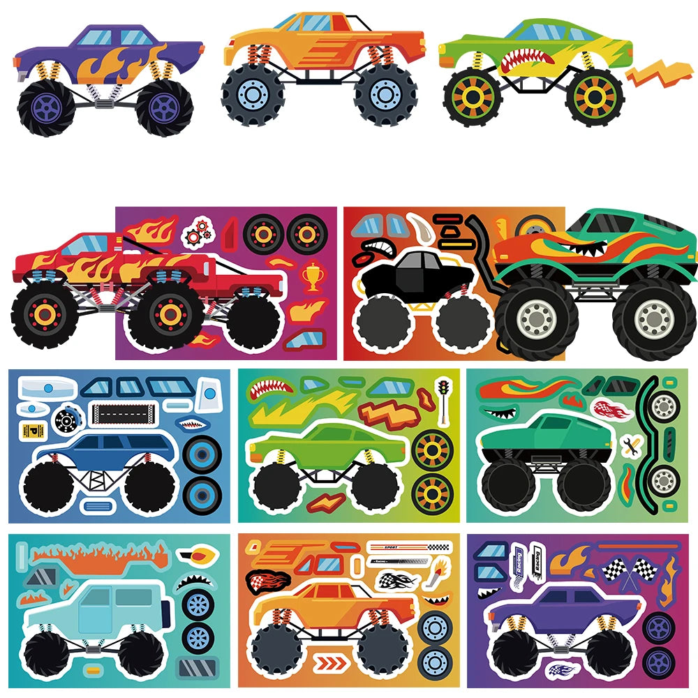 8PCS Cool off-road Vehicle Collage Sticker Motorcycle Casual Skateboard Art Casual Phone Coffee Fashion Laptop Collage Sticker
