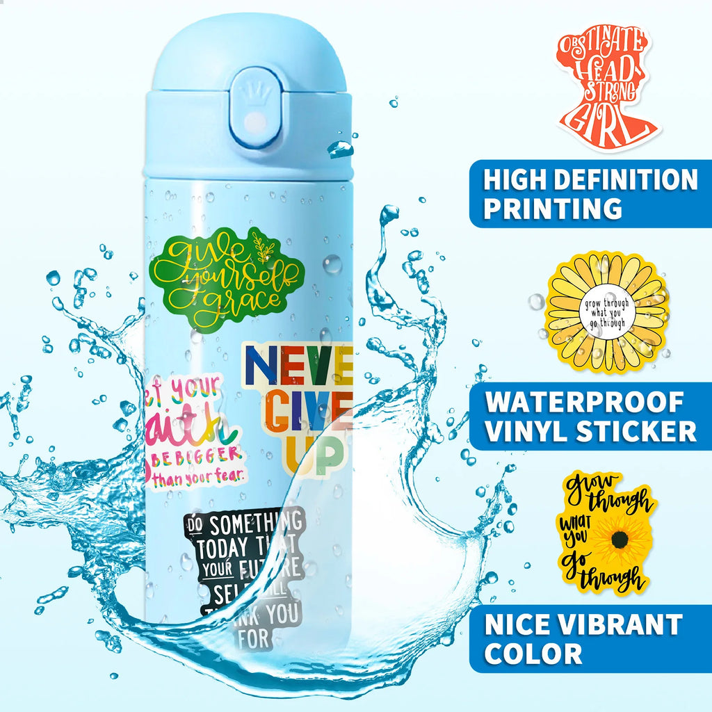 50PCS Cartoon Inspirational Text Stickers DIY Luggage Stickers English Creative Graffiti Stickers