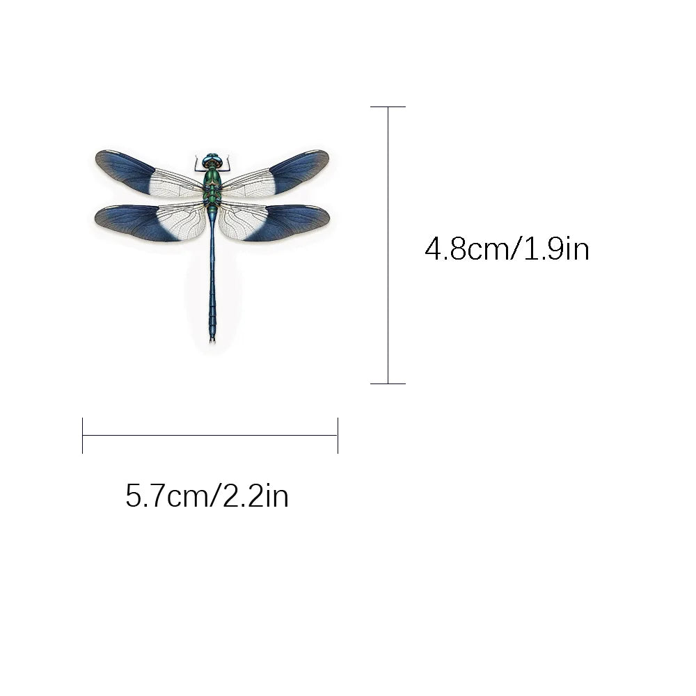 50 Pcs Cartoon Colorful Dragonfly Stickers PET Material Decorative Luggage, Refrigerator, iPad Water Cup Waterproof Stickers