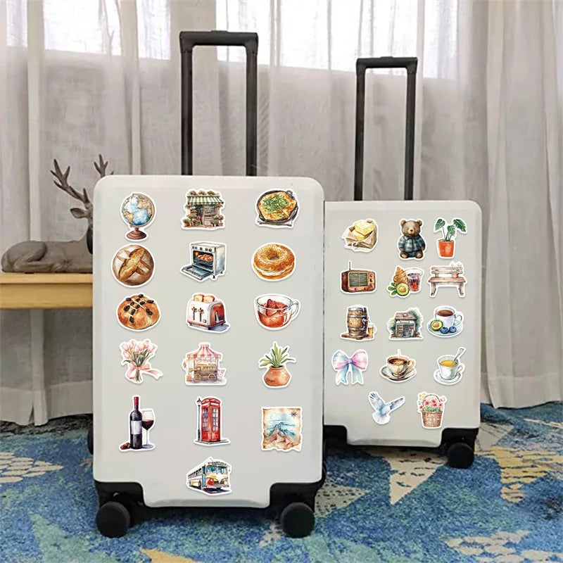 10/30/50PCS Cute Bread Life PVC Sticker Aesthetic Children's Decoration Scrapbooking Korean Stationery School Supplies for Kids