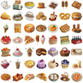 50Pcs Ins Style Food Print Sticker Creative Harajuku Pack For Phone Suitcase Guitar PET Bookkeeping Material DIY Vintage Sticker