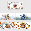 5 Sheets Animal UV DTF Cup Stickers, Glass DTF Transfer Stickers, Waterproof Wipe Transfer Paper for 16 oz Glass, Cups,