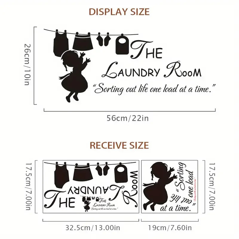 1pc Wall Decal Laundry Room Sign Decals Cute Peel And Stick Wall Lettering Vinyl Art Stickers For Kids Decor The Laundry Room So
