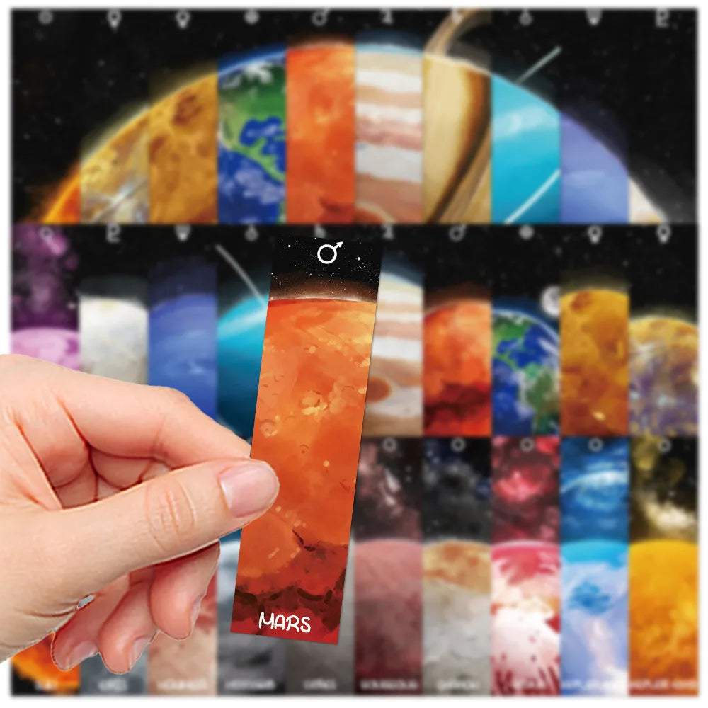30 Cartoon Universe Planet Bookmarks Exquisite Creative Reading Cards, Message Cards, Notes, Annotations Cards