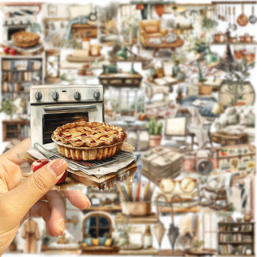 50/100PCS Cartoon Home Art Sticker Pack Waterproof Transparent PET Guitar Notebook Decor