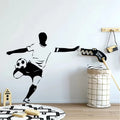 1pc Contemporary Soccer Player Wall Sticker - Pre-Pasted, Waterproof Vinyl Decal for Bedroom, Matte Finish, Rectangle Shape, Mul