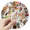 50/100PCS Funny Cat Stickers Cute Animal Decoration Computers Mobile Phone Rewards Stationery Notebook Stickers