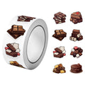 1Roll(500Pcs) Sweet Chocolate Dessert Pattern Stickers 2.5cm/1.0'' 8 Designs Decals Diy Adorn Gifts Suitable for Gift Home Decor