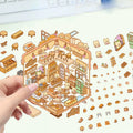 3D Cartoon Landscape Stickers Sakura Hot Spring Sake House Miniature World Stereoscopic Cabin Decompression DIY Scene Sticker