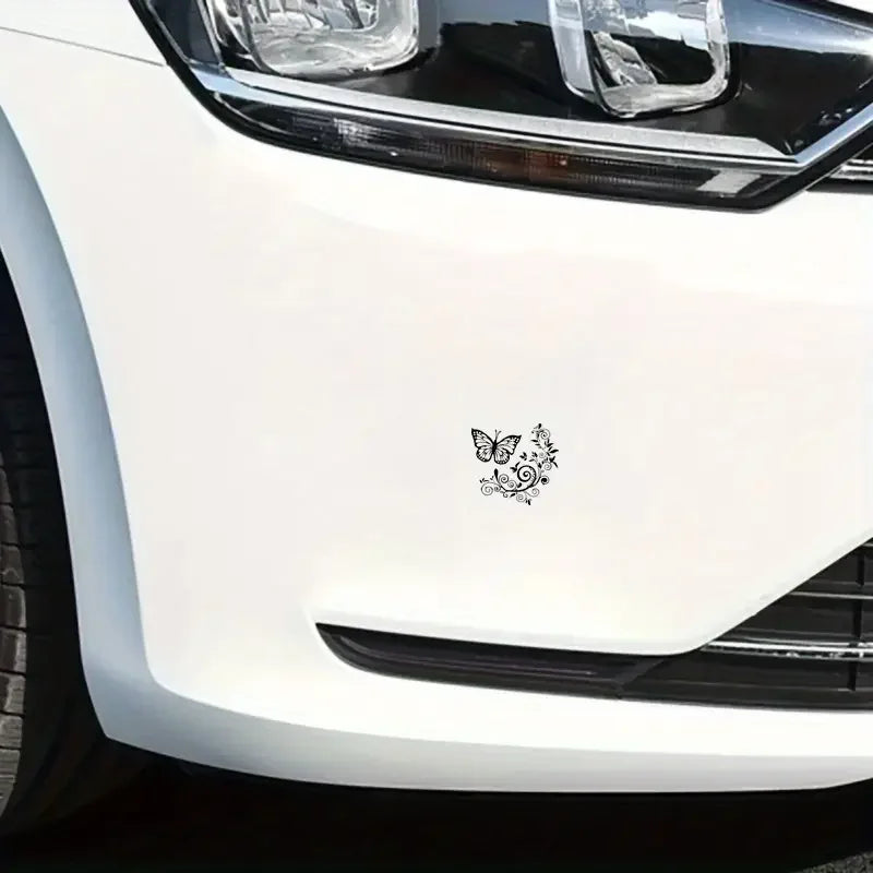 Car Stickers Only Butterfly Flower Fun Car Sticker, Exterior Decoration for Cars and Motorcycles, Reflective Vinyl Decal