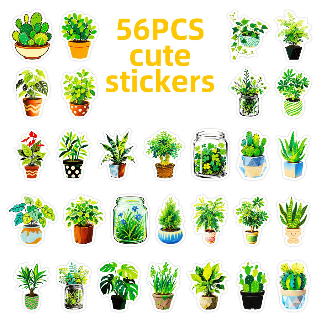 56PCS Cute Shark Cup Graffiti Stickers Creative Cartoon Shark Account Helmet Decoration Stickers