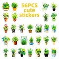 56PCS Cute Shark Cup Graffiti Stickers Creative Cartoon Shark Account Helmet Decoration Stickers