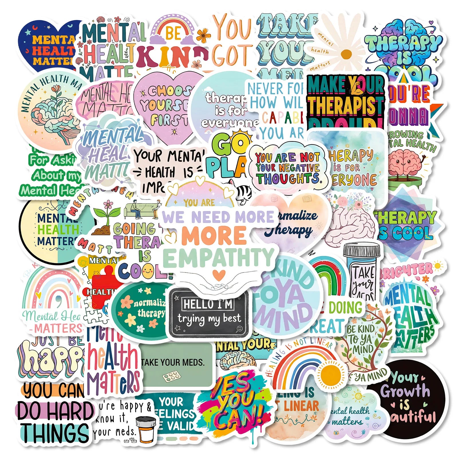 56/112Pcs Light Color  Fun Fresh Stickers for Laptop Suitcase Lunch Box Stationery Helmet Fridge Album Guitar Decoration Stikers
