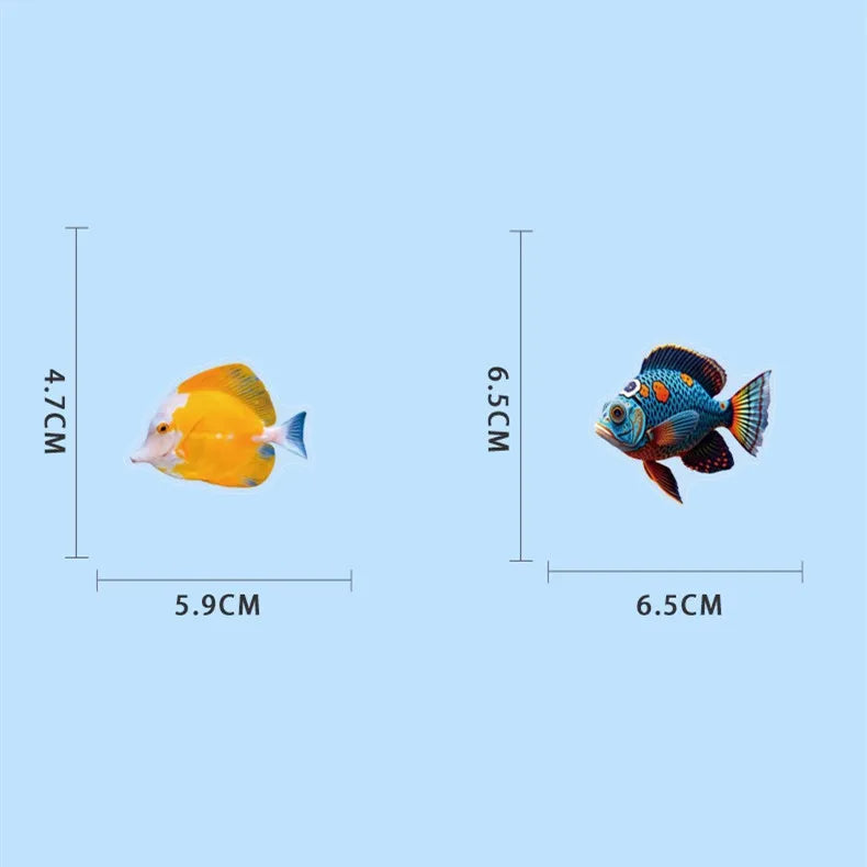 50/100Pcs Marine Fish Transparent Stickers Learning Stationery PET Decal Notebook Phone Luggage Fridge Cup Decorative Stickers