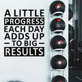 1pc Inspirational Quote Wall Sticker, A Little Progress Each Day, Self-Adhesive Wall Stickers, Bedroom Office Living Room Gym Ho