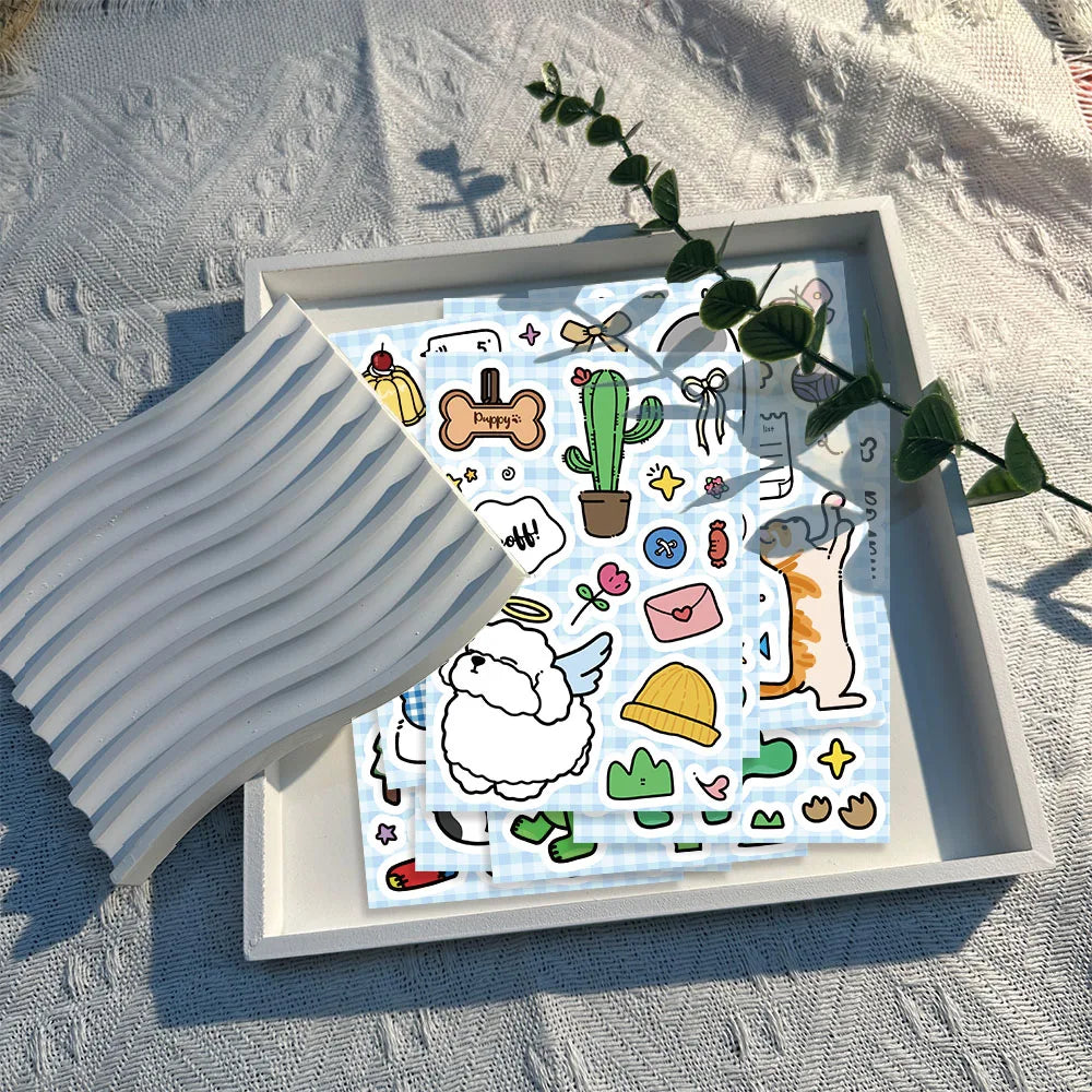 8PCS Cute Pet Fun Market Cartoon Fun Animal Stickers DIY Phone Case Laptop Water Cup Motorcycle Toy Stickers