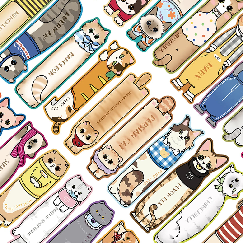 30 pieces Cute Cartoon Cat Bookmark Simple Literary Creative Reading Paper Bookmark DIY For Read Lover